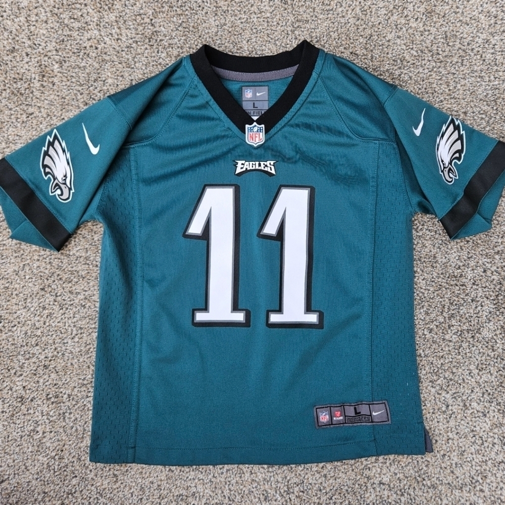 Philadelphia Eagles # 11 Wentz NFL Nike On Field Green Jersey Youth Kids Large